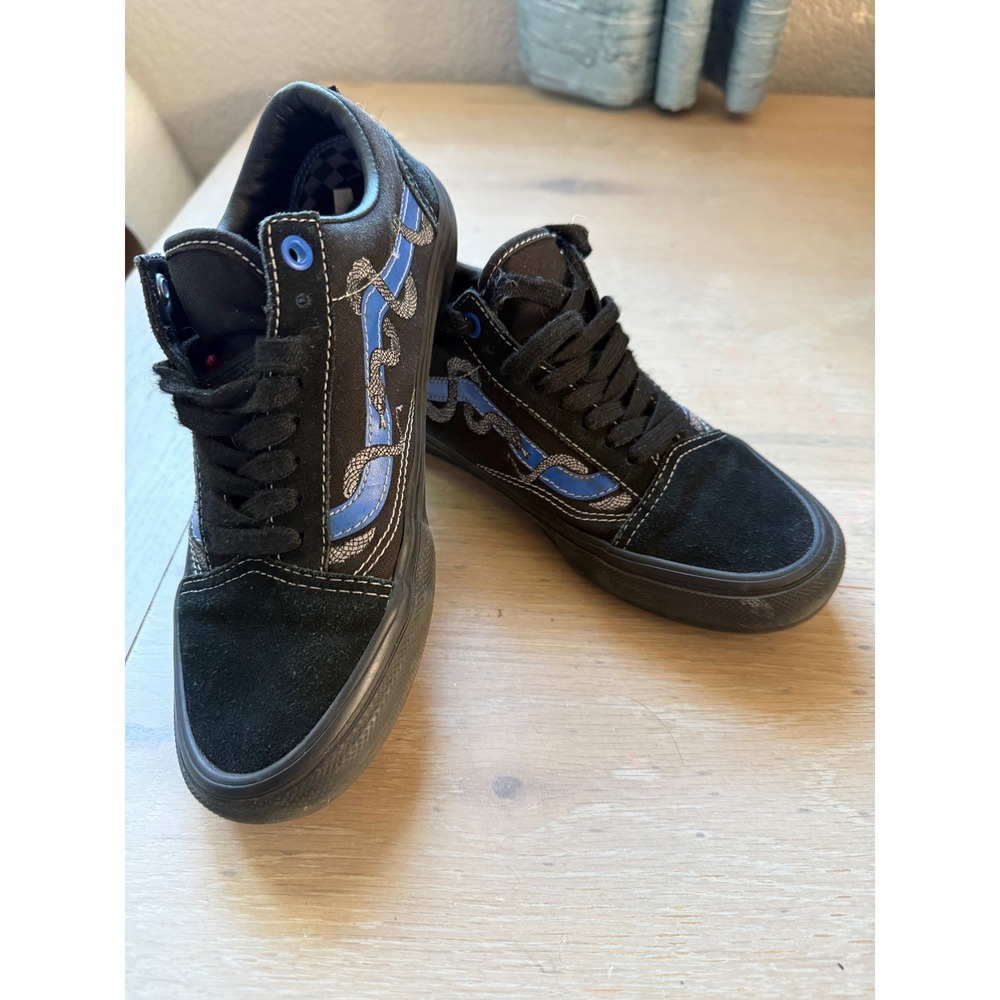 Vans Skate Old Skool Breana Geering Snake Black Blue Sneakers Mens 7‎ Womens 8.5